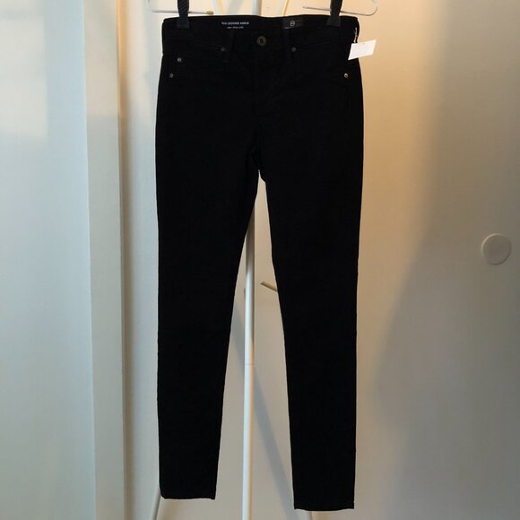 AG THE LEGGING ANKLE SUPER SKINNY BLACK STRETCH VELVET CORDUROY 25 NWOT - Picture 2 of 13